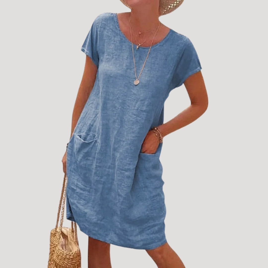 Annelotte | Dames Casual Midi-jurk Korte Mouwen Zomer