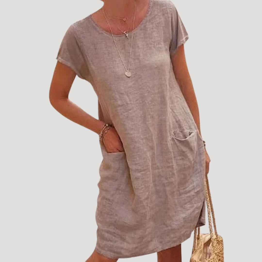 Annelotte | Dames Casual Midi-jurk Korte Mouwen Zomer