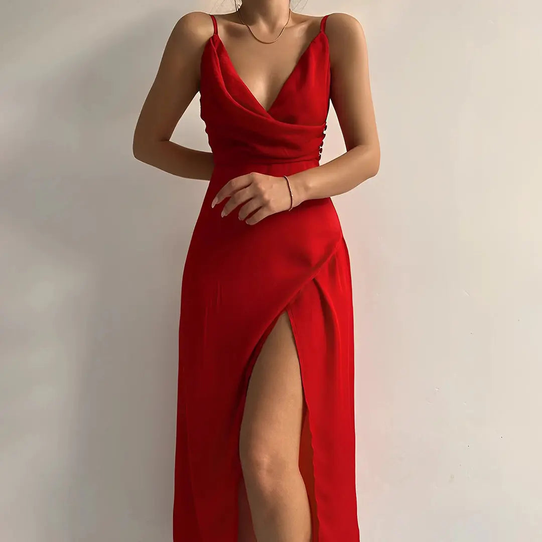 Charlotte | Tijdloze Dames Maxi Jurk V-Hals