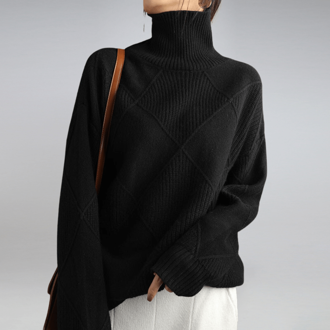 Fleur | Dames Ruitpatroon Colkraag Trui