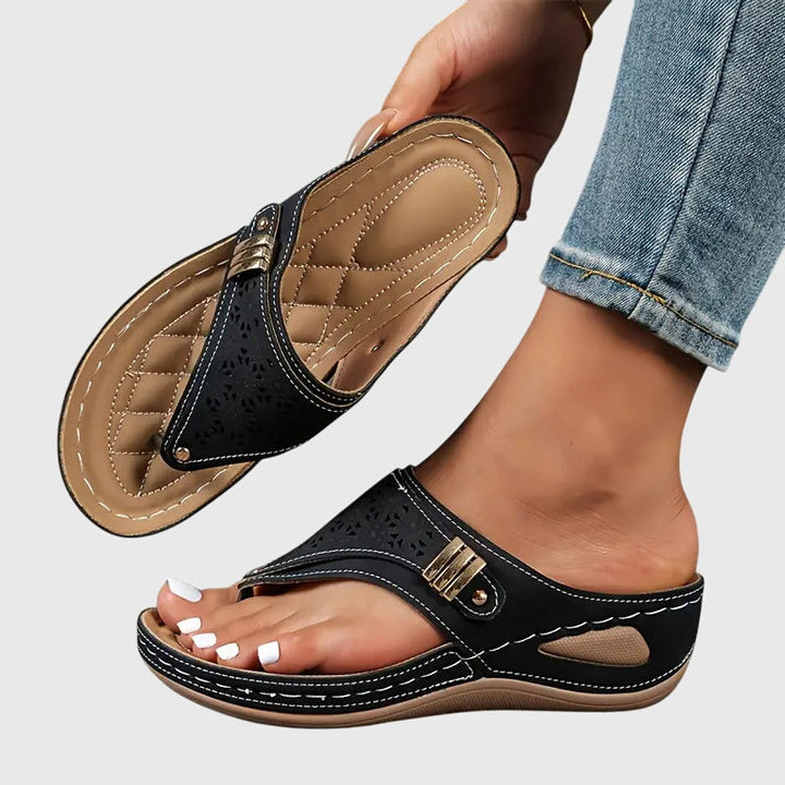 Fleur | Dames Slip-On Sleehak Sandalen met Steunzool