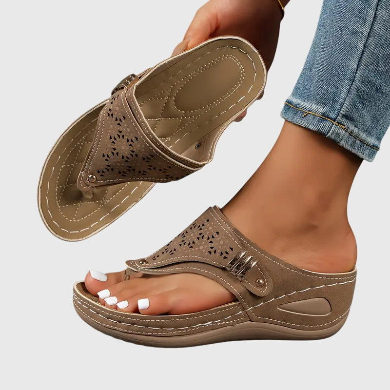 Fleur | Dames Slip-On Sleehak Sandalen met Steunzool