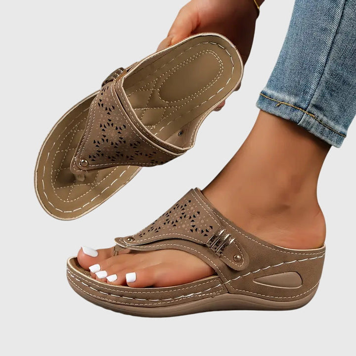 Fleur | Dames Slip-On Sleehak Sandalen met Steunzool