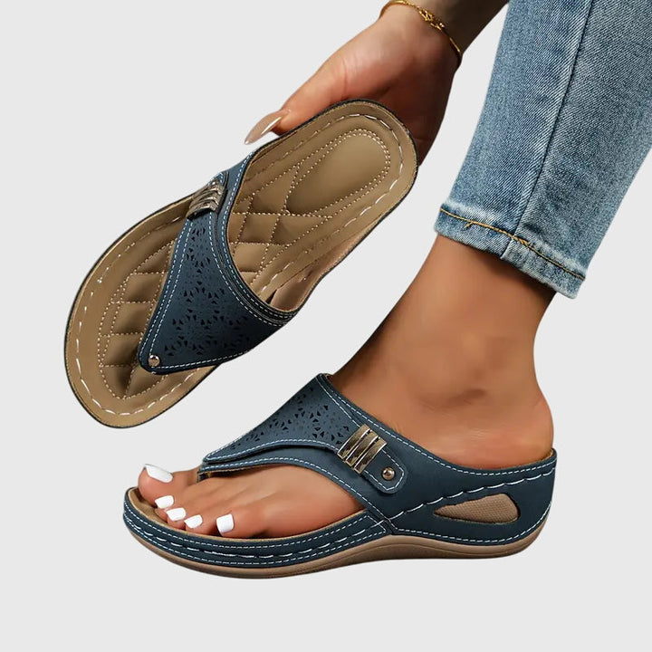 Fleur | Dames Slip-On Sleehak Sandalen met Steunzool