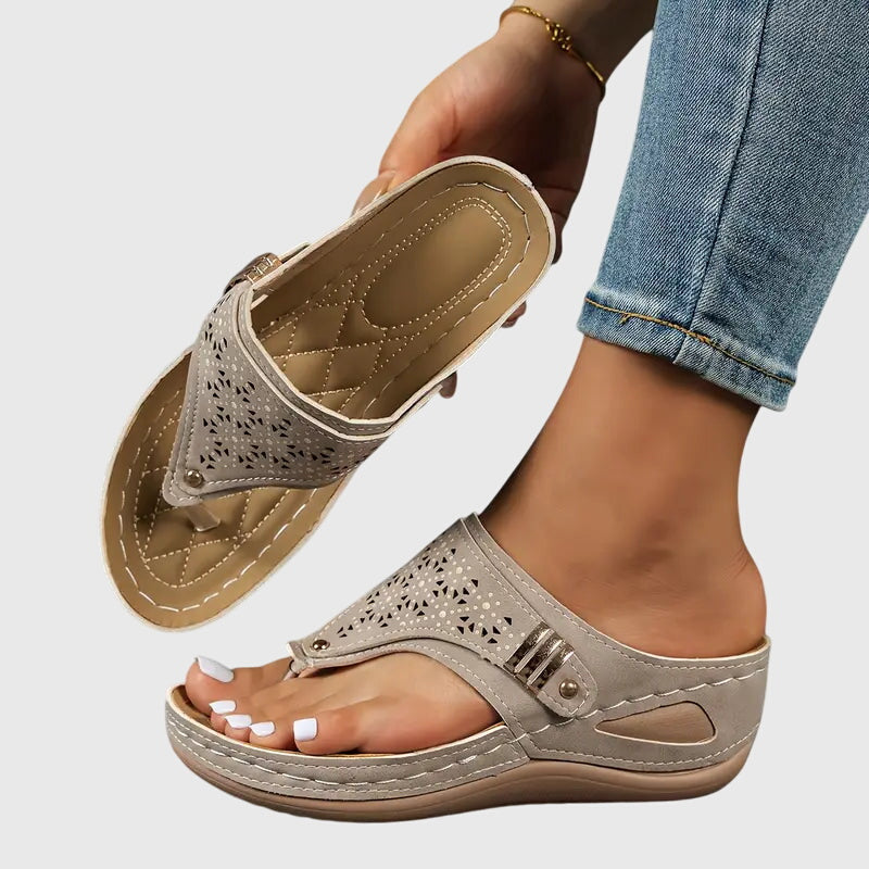 Fleur | Dames Slip-On Sleehak Sandalen met Steunzool