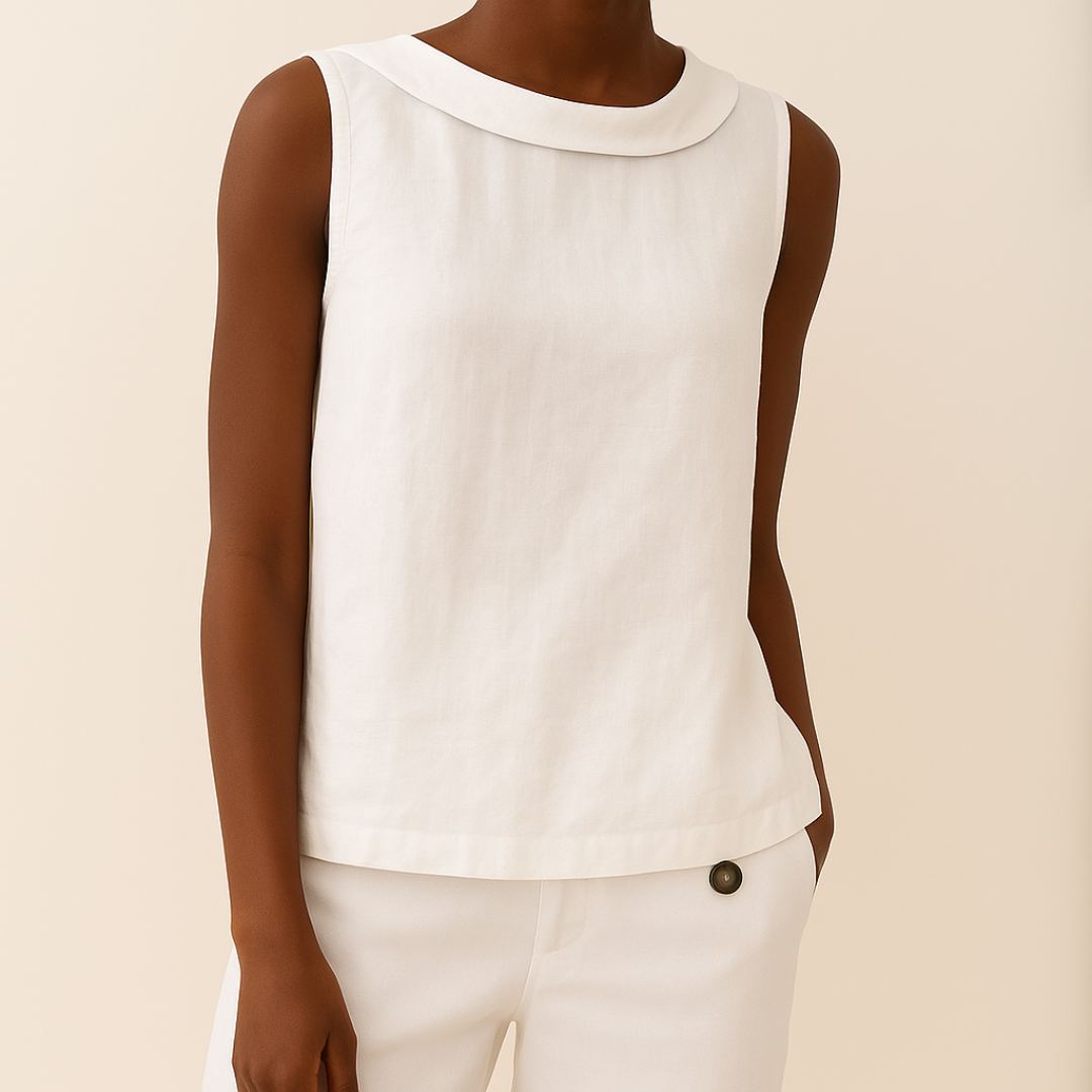Ines | Dames Elegant Rolkraag Mouwloze Losvallende Top