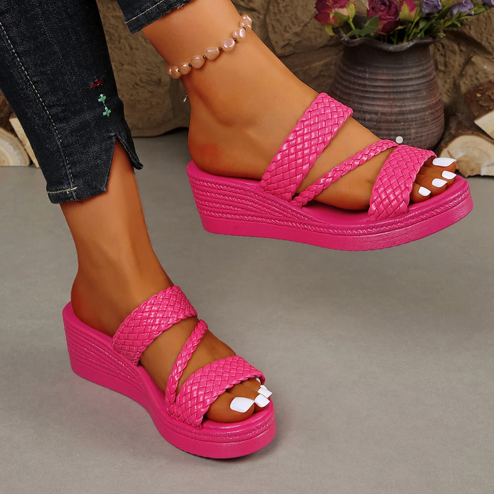 Ines | Dames Sleehakken Sandalen Platform Gevlochten Instapper Zomer