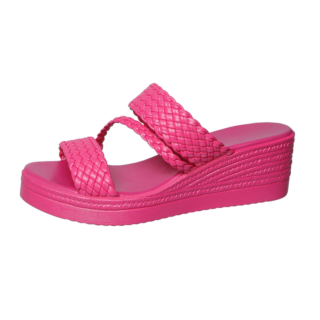 Ines | Dames Sleehakken Sandalen Platform Gevlochten Instapper Zomer