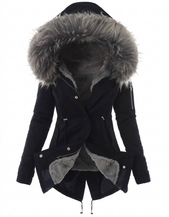 Iris | Dames Winter Capuchon Getailleerde Lange Parka