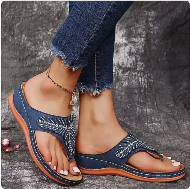 Isra | Dames Zomer Platte Teenslippers