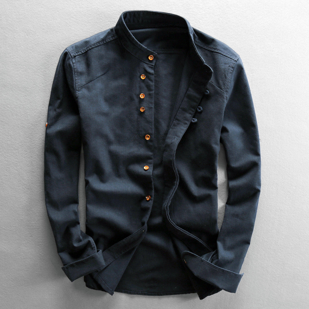 Kenji | Heren Casual Mao-Kraag Ademend Zomeroverhemd