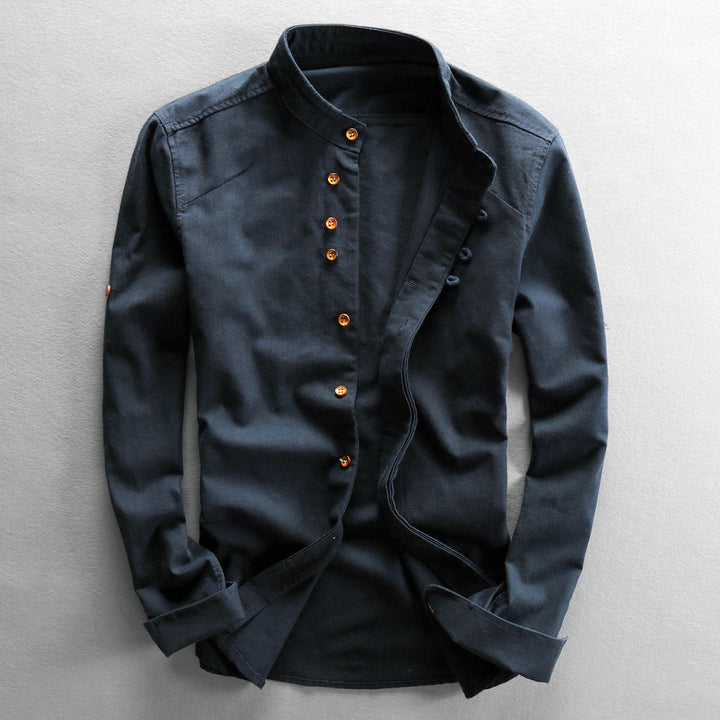 Kenji | Heren Casual Mao-Kraag Ademend Zomeroverhemd
