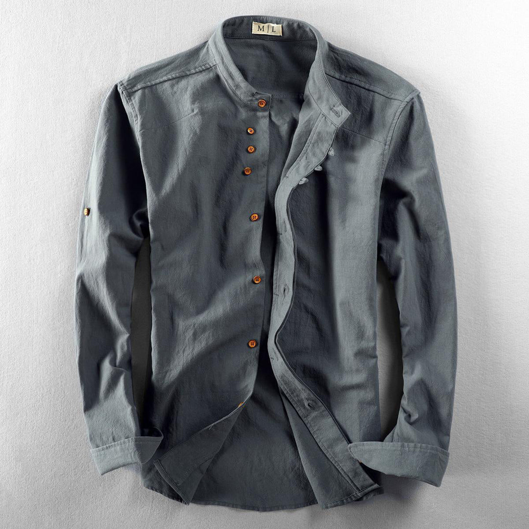 Kenji | Heren Casual Mao-Kraag Ademend Zomeroverhemd