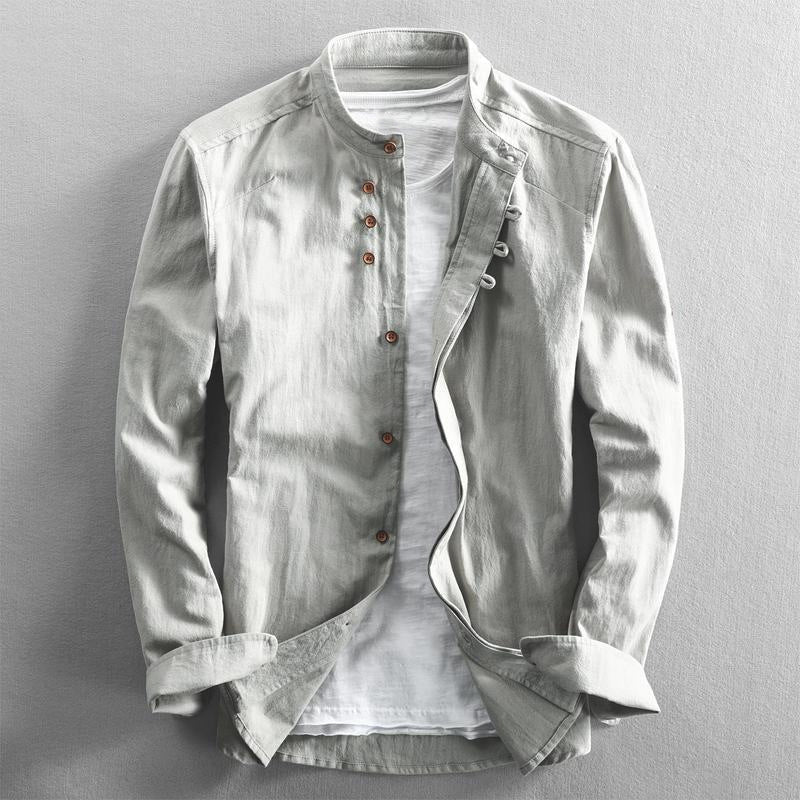 Kenji | Heren Casual Mao-Kraag Ademend Zomeroverhemd