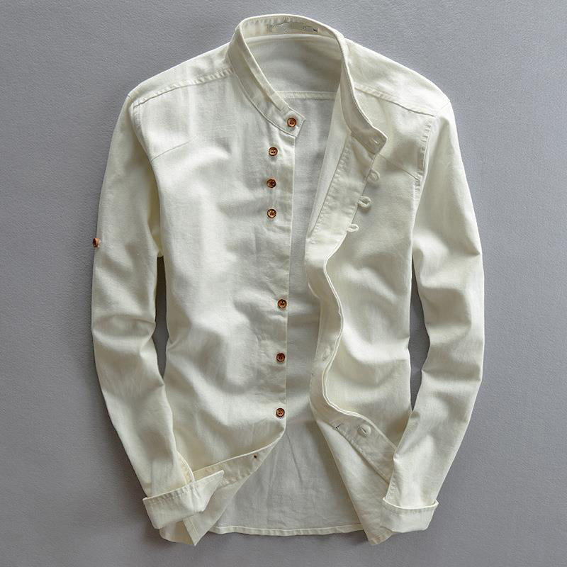 Kenji | Heren Casual Mao-Kraag Ademend Zomeroverhemd