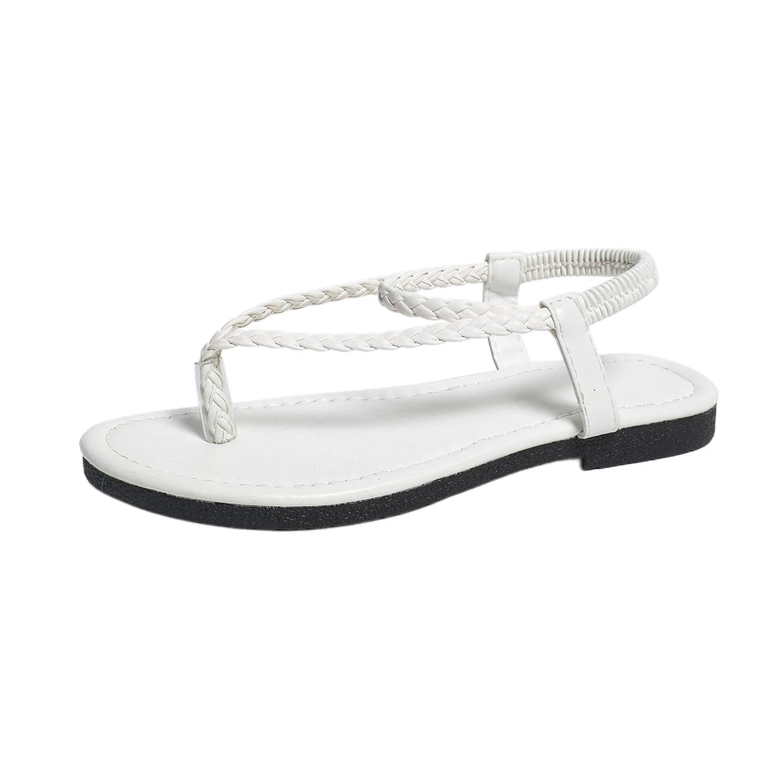 Lina | Dames Sandalen Plat Gevlochten Clip-Teen Enkelband Zomer