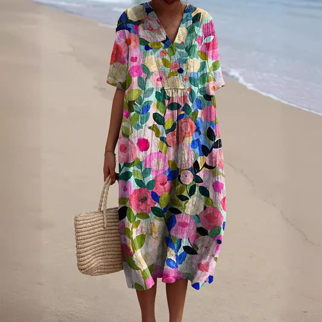 Liora | Dames Bloemen Mouwloze Zomerjurk