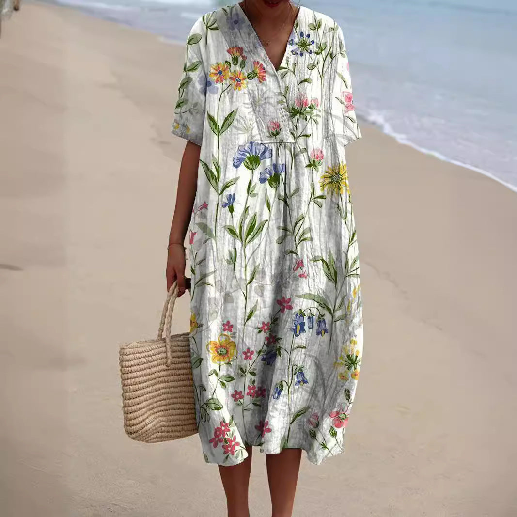 Liora | Dames Bloemen Mouwloze Zomerjurk
