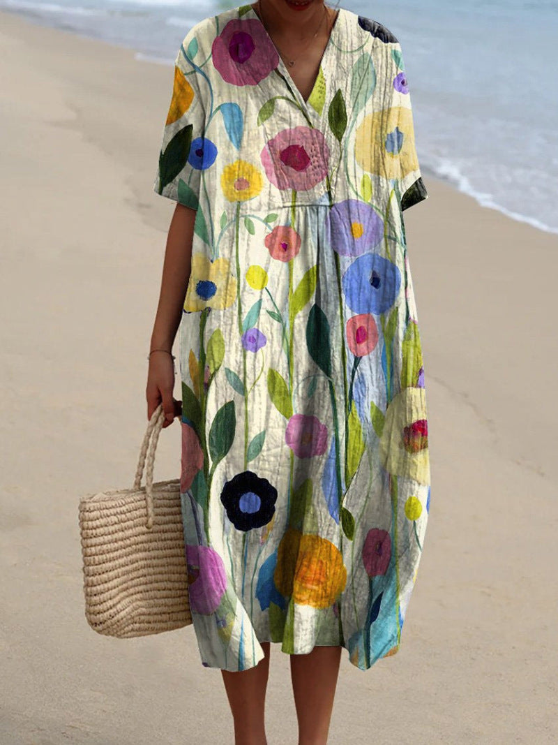 Liora | Dames Bloemen Mouwloze Zomerjurk