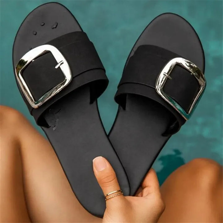 Mila | Dames Casual Gesp Platte Slippers