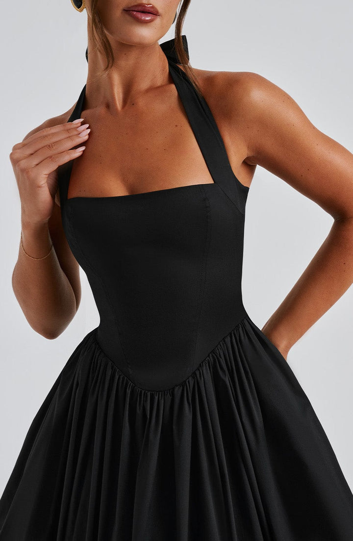 Mila | Dames Halter Midi-jurk Bruiloft Gast