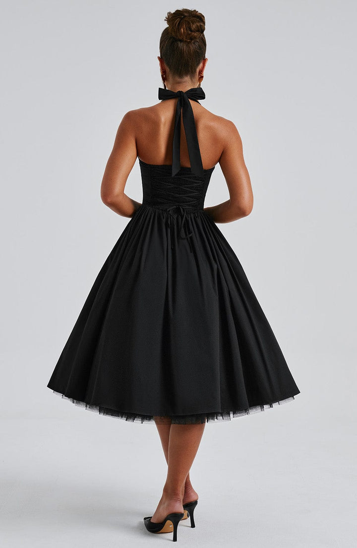 Mila | Dames Halter Midi-jurk Bruiloft Gast