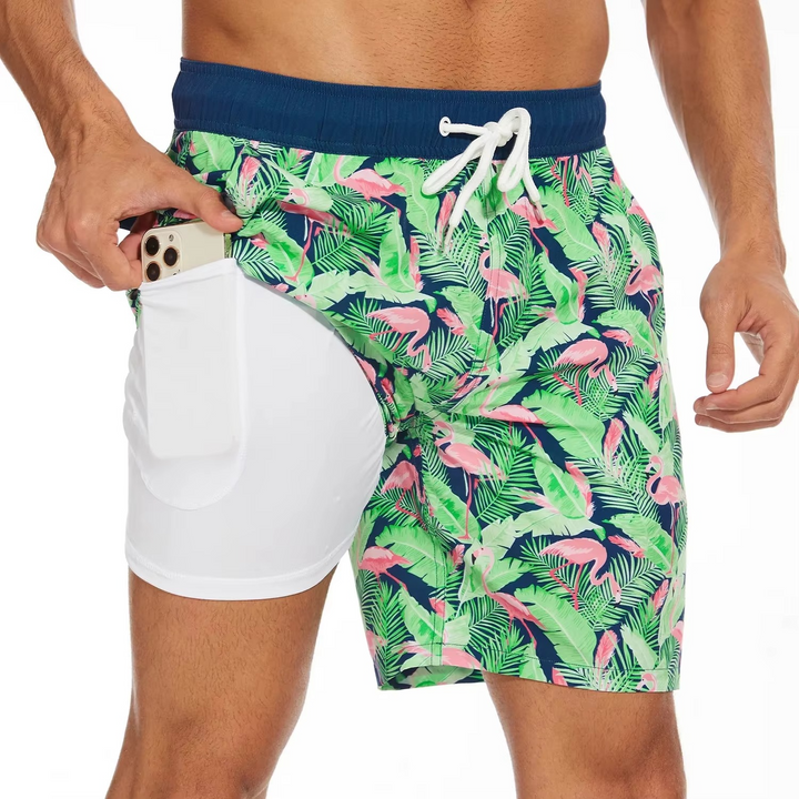 Milan | Heren Zomer Print Dubbellaag Zwembroek