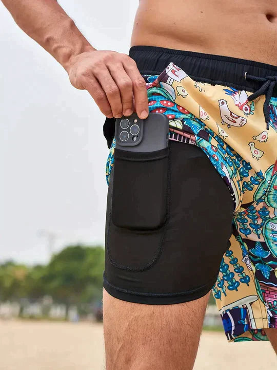 Noah | Heren Zwembroek Strand Dubbel Laag Compressie Sneldrogend