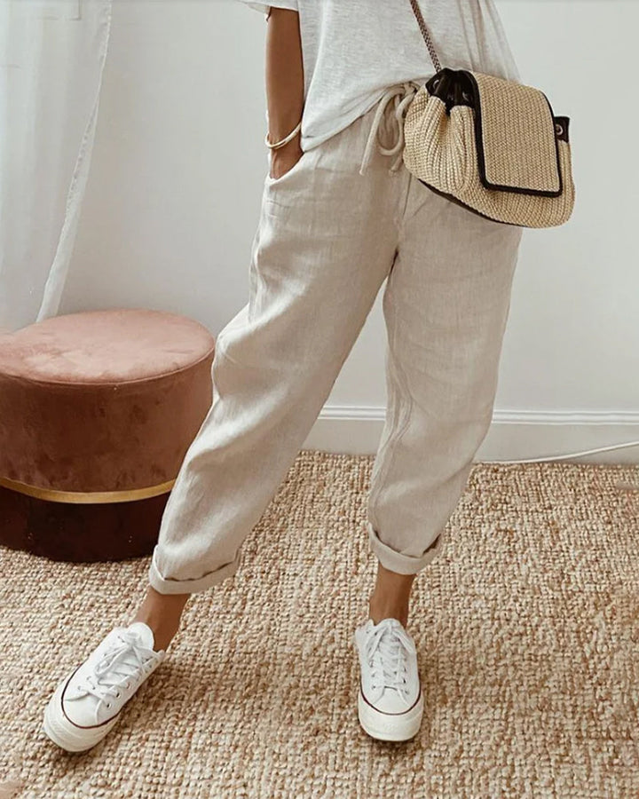 Roos | Dames Casual Trekkoord Taille Losse Zomer Broek