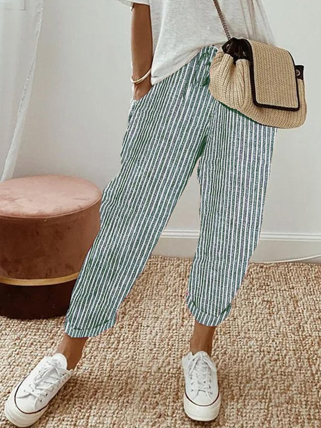 Roos | Dames Casual Trekkoord Taille Losse Zomer Broek