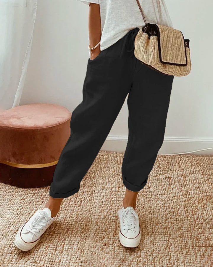 Roos | Dames Casual Trekkoord Taille Losse Zomer Broek