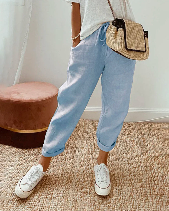 Roos | Dames Casual Trekkoord Taille Losse Zomer Broek