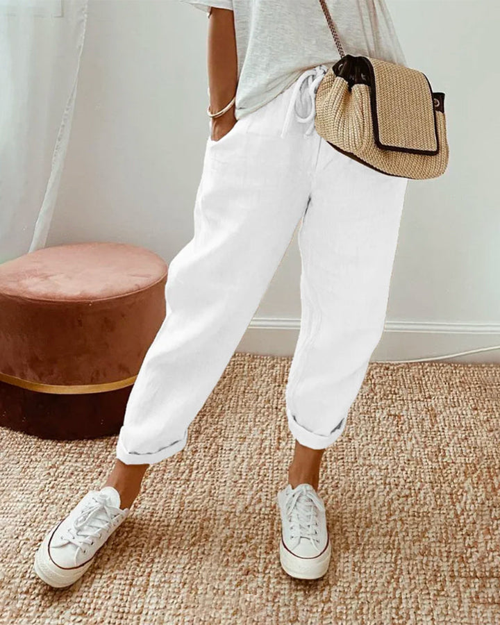 Roos | Dames Casual Trekkoord Taille Losse Zomer Broek