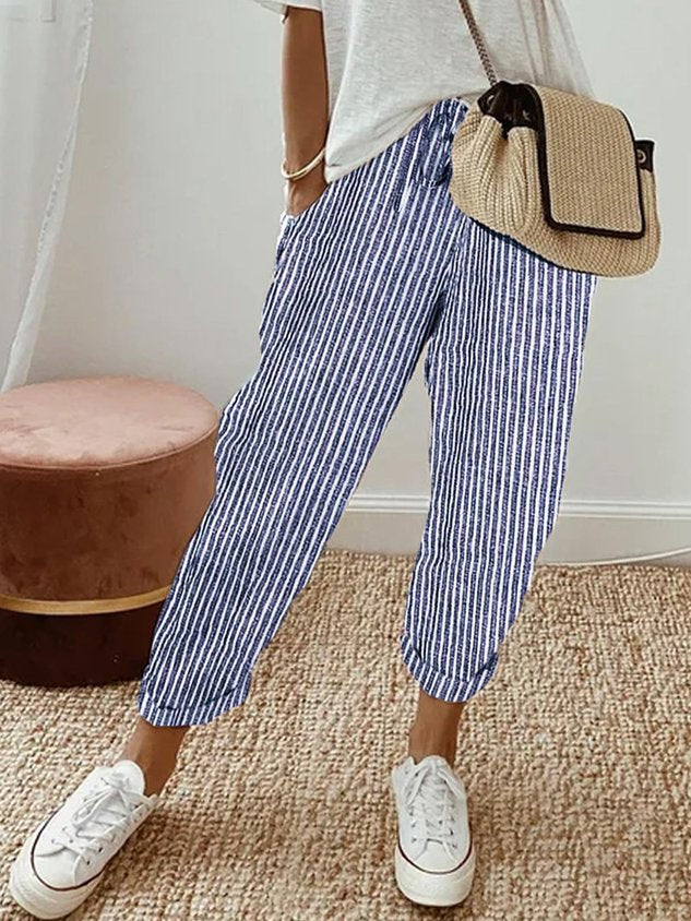 Roos | Dames Casual Trekkoord Taille Losse Zomer Broek