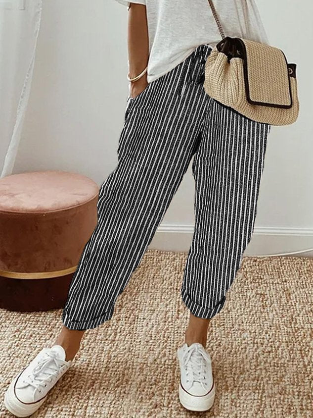 Roos | Dames Casual Trekkoord Taille Losse Zomer Broek