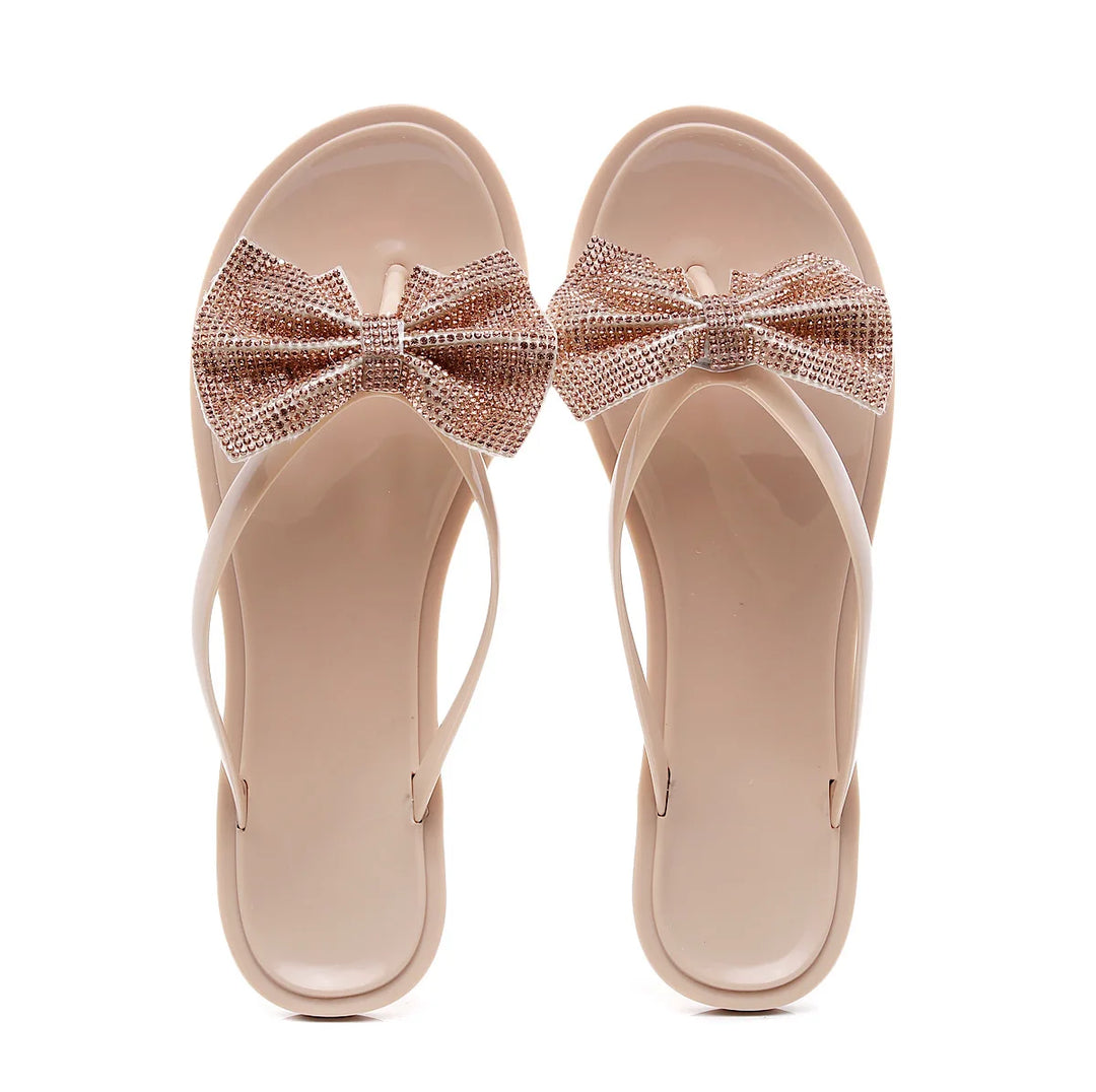 Roos | Dames Slippers Strik Teenslippers Plat Glitter Sandalen Zomer