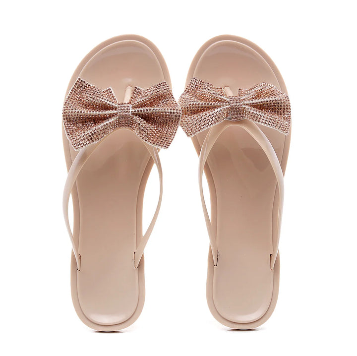 Roos | Dames Slippers Strik Teenslippers Plat Glitter Sandalen Zomer