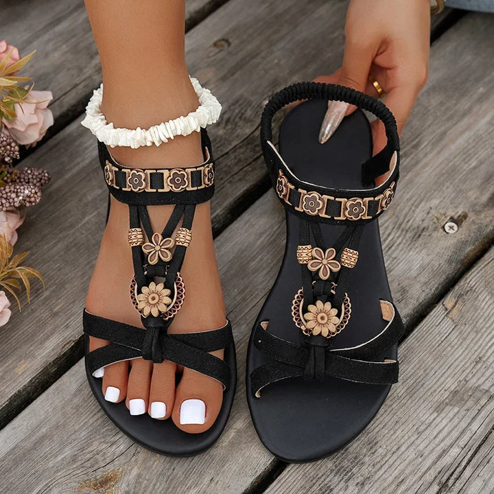 Sanne | Dames Boho Zomer Sandalen Platte Hak