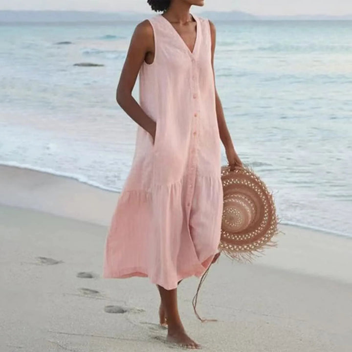 Sophie | Luchtige Dames Zomer Midi Jurk