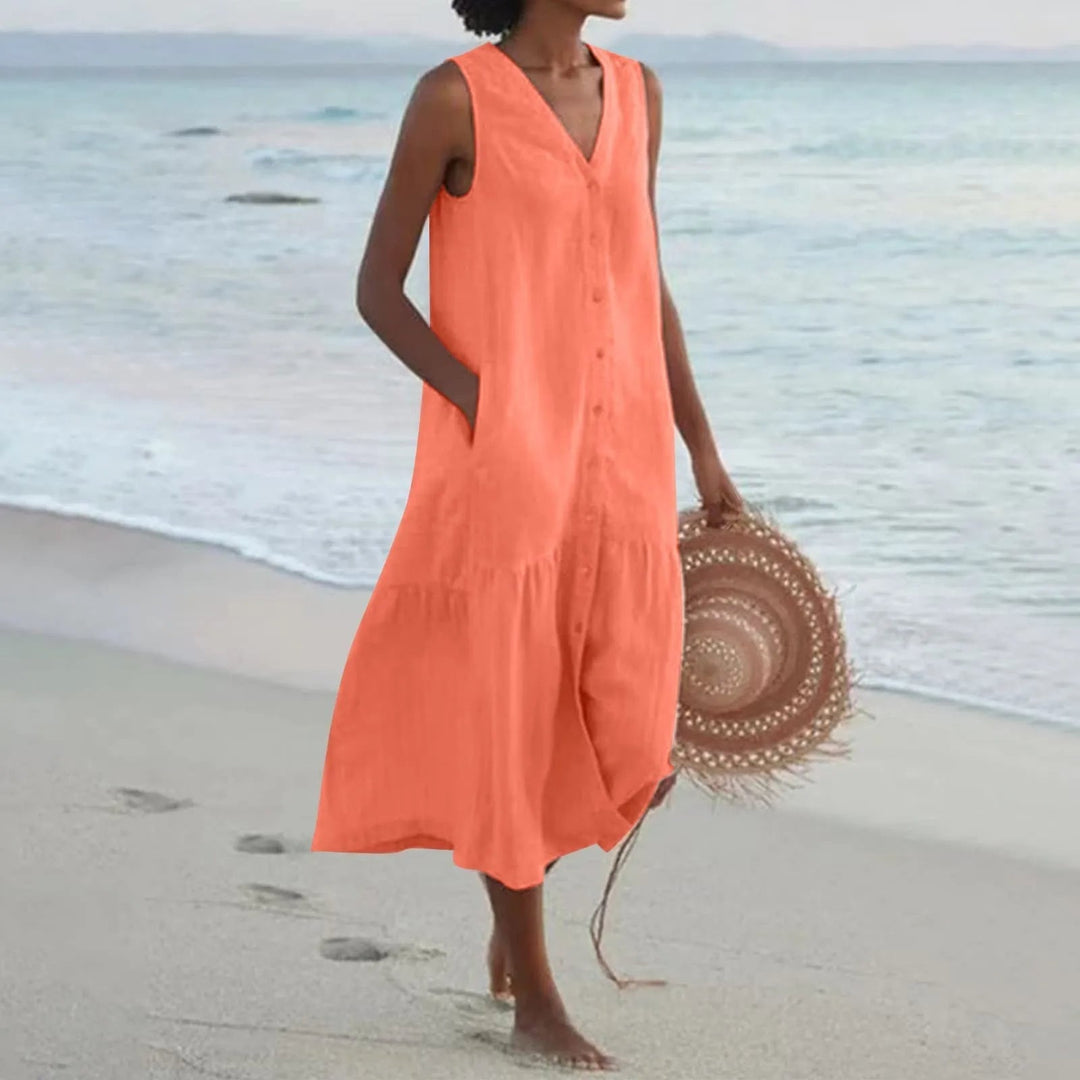 Sophie | Luchtige Dames Zomer Midi Jurk