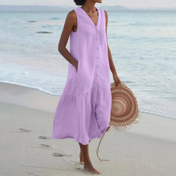 Sophie | Luchtige Dames Zomer Midi Jurk