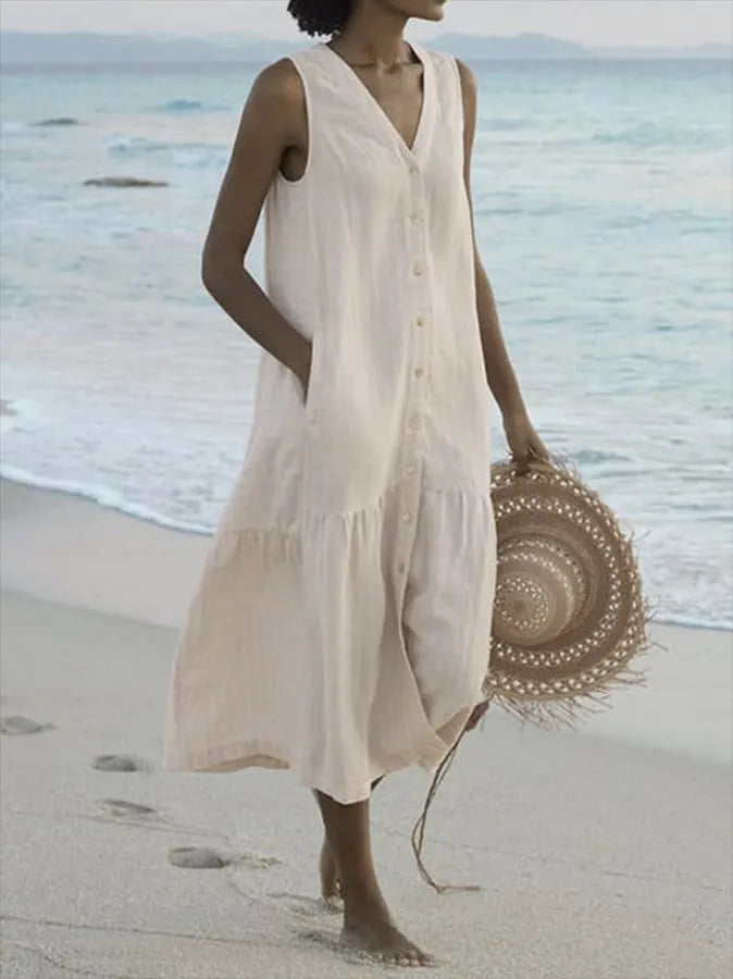 Sophie | Luchtige Dames Zomer Midi Jurk