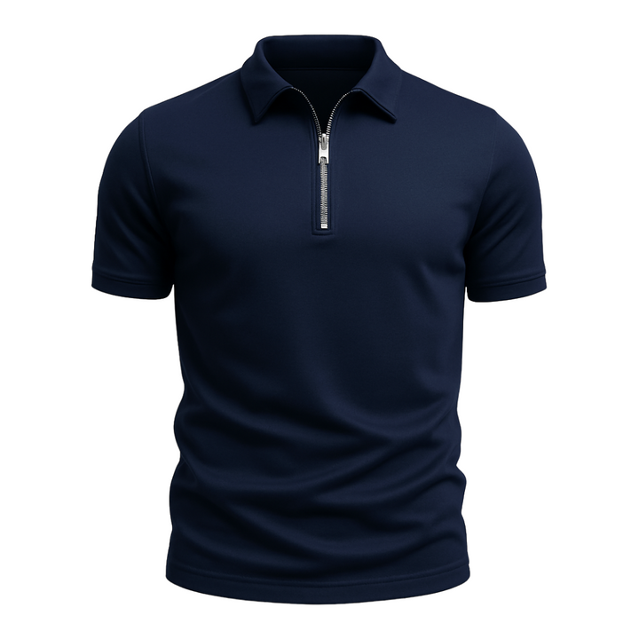 Thijs | Heren Poloshirt met Ritssluiting Slim-Fit Casual-Chique