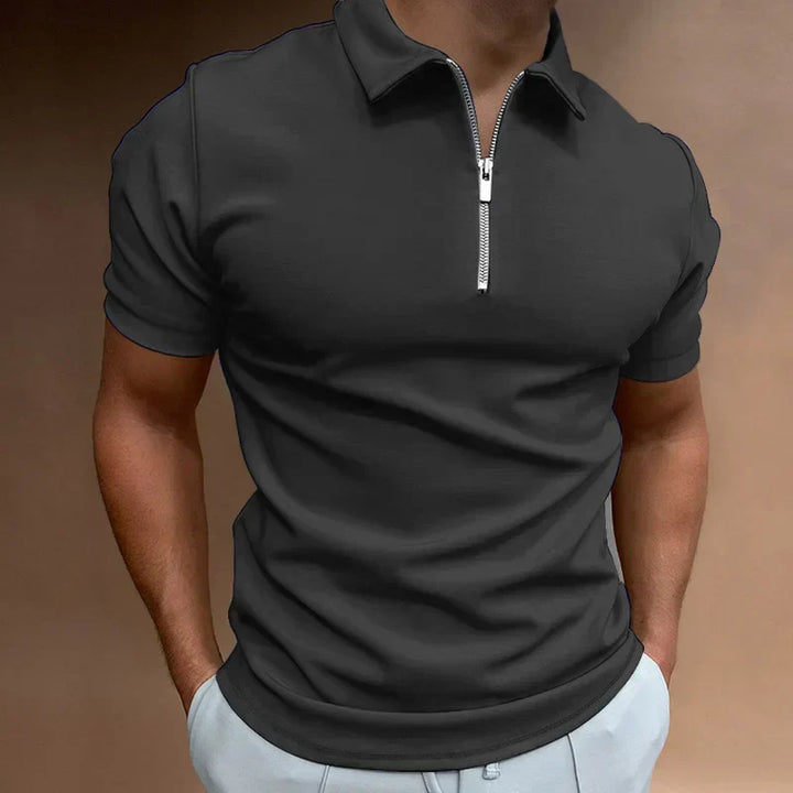 Thijs | Heren Poloshirt met Ritssluiting Slim-Fit Casual-Chique
