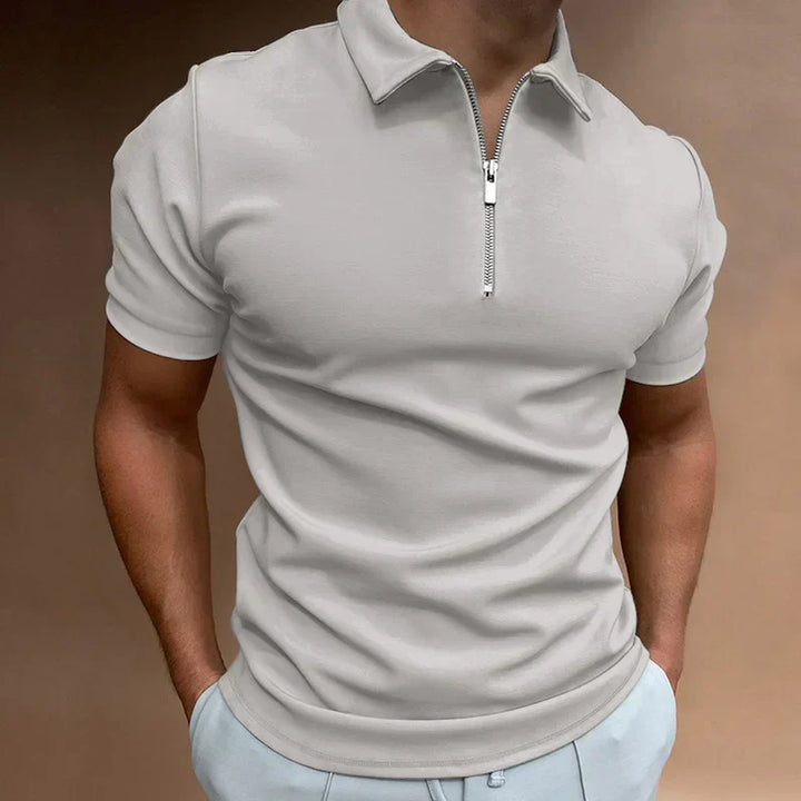 Thijs | Heren Poloshirt met Ritssluiting Slim-Fit Casual-Chique