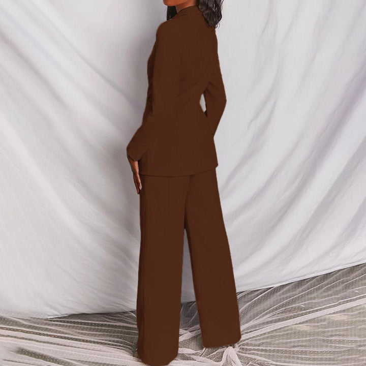 Valerie | Dames Co-Ords Blazer Hoge-Taille Wijde-Pijpen Pantalon Pak-Set