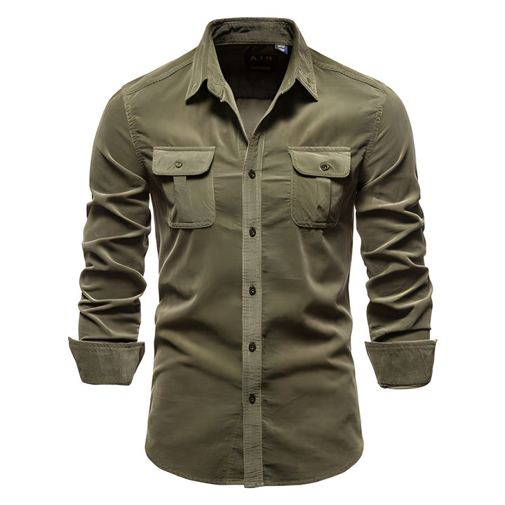 Victor | Heren Casual Overhemd Lange Mouw Borstzakken Smart-Casual
