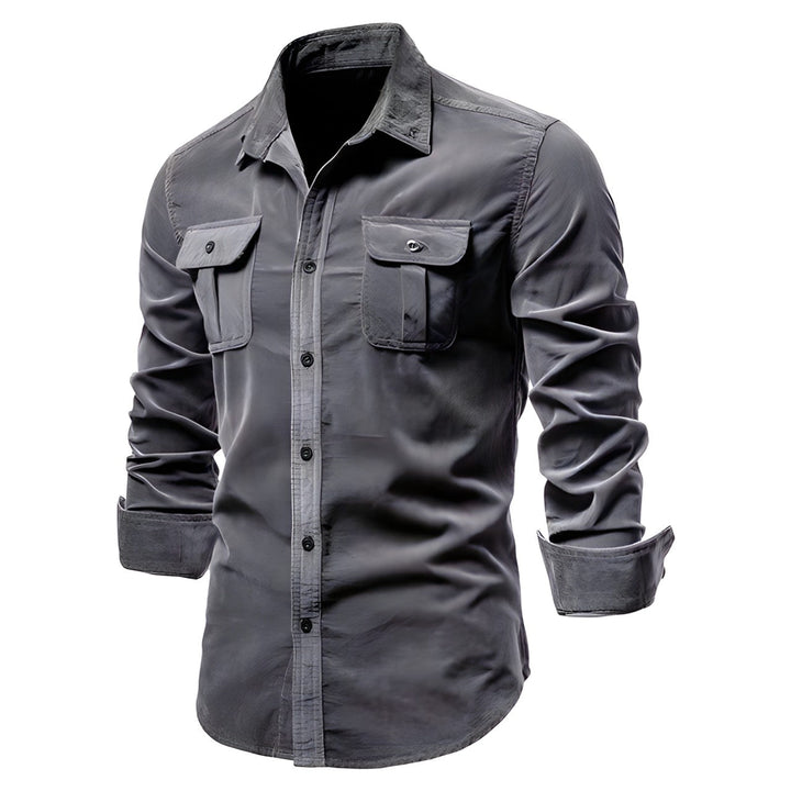 Victor | Heren Casual Overhemd Lange Mouw Borstzakken Smart-Casual