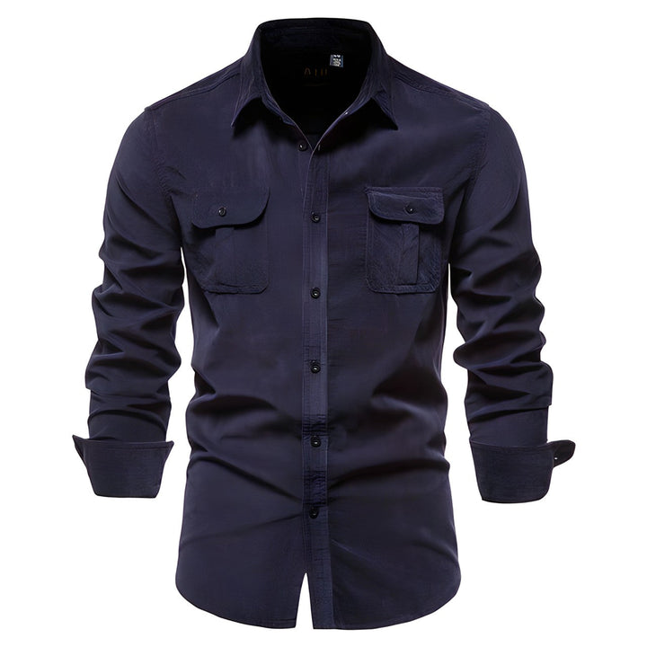 Victor | Heren Casual Overhemd Lange Mouw Borstzakken Smart-Casual