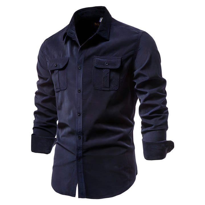 Victor | Heren Casual Overhemd Lange Mouw Borstzakken Smart-Casual